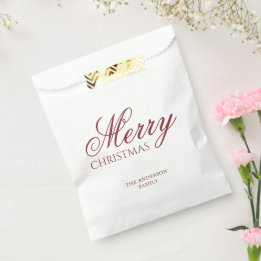 Klassieke Kerst Favoriet Zakken | Diep Rode Schrif Bedankzakje