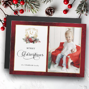 Klassieke Kerst Floral Crest Foto