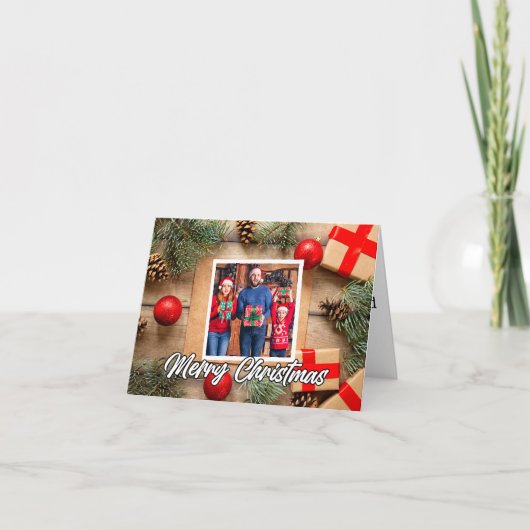 Klassieke Kerst Foto Sjabloon Prettig Kerstfeest (Voorkant)