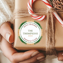 Klassieke Kerst Groen & Beige Geruite Familienaam