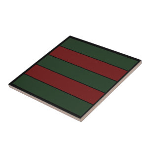 Klassieke Kerst Groen En Rood Strepen Tegeltje