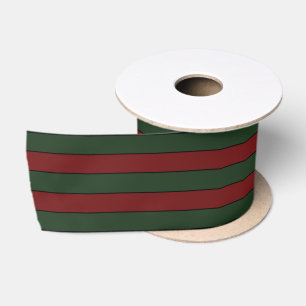 Klassieke Kerst groene en rode strepen Lint