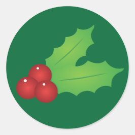 Klassieke kerst Holly Ronde Sticker