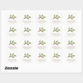 Klassieke kerst Holly Vierkante Sticker (Vel)