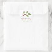 Klassieke kerst Holly Vierkante Sticker (Tas)