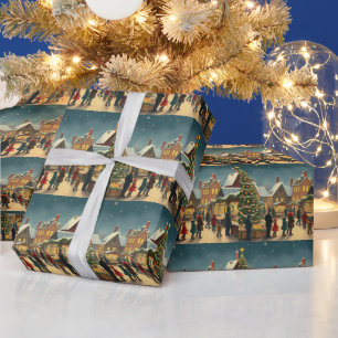 Klassieke Kerst Illustratie Cadeaupapier
