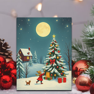 Klassieke Kerst Illustratie Feestdagenkaart
