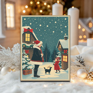 Klassieke Kerst Illustratie Feestdagenkaart
