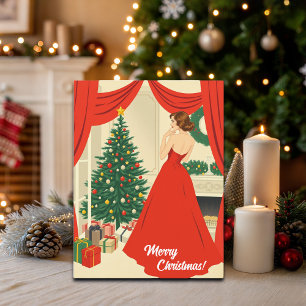 Klassieke Kerst Illustratie Feestdagenkaart