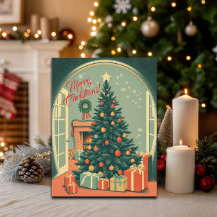 Klassieke Kerst Illustratie Feestdagenkaart