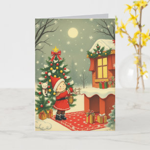 Klassieke Kerst Illustratie Kaart