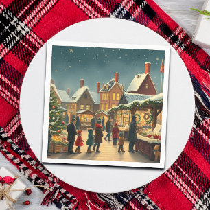 Klassieke Kerst Illustratie Servet