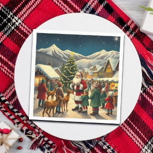 Klassieke Kerst Illustratie Servet