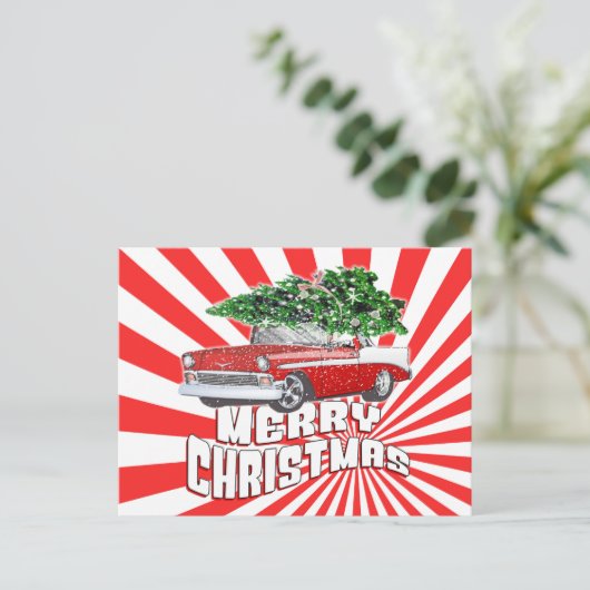 Klassieke kerst met Retro Classic Briefkaart (Staand voorkant)