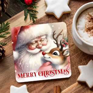 Klassieke Kerst Onderzetters Sinterklaas Rudolph