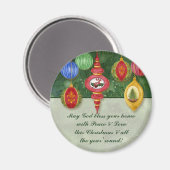 Klassieke Kerst Ornament Bericht Magneet (Voorkant / Achterkant)