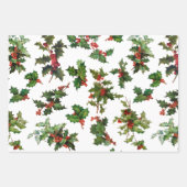Klassieke kerst Plaid en Holly Inpakpapier Vel (Voorkant)