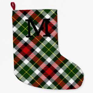 Klassieke Kerst Plaid Monogram Eerste Letter Festi Grote Kerstsok