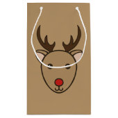 Klassieke kerst rendier geschenk tas klein cadeauzakje (Achterkant)