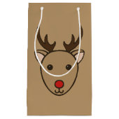 Klassieke kerst rendier geschenk tas klein cadeauzakje (Voorkant)