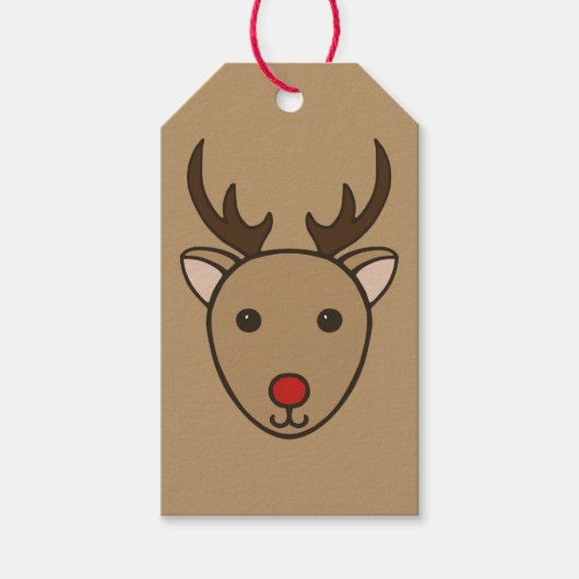 Klassieke kerst rendieren cadeau Labels Cadeaulabel (Voorkant)