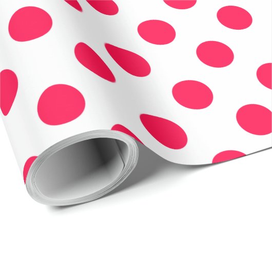 Klassieke kerst rode polka stippen wit nostalgisch cadeaupapier (Rol Hoek)