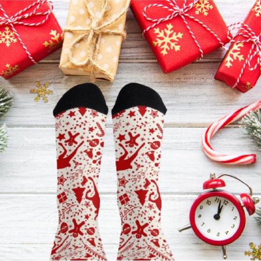 Klassieke Kerst Rode & Witte Crew Sok