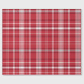 Klassieke kerst Rood en Wit Plaid Cadeaupapier (Vlak)