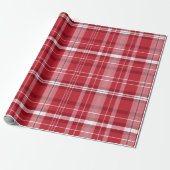 Klassieke kerst Rood en Wit Plaid Cadeaupapier (Uitgerold)