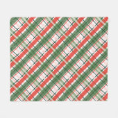 Klassieke kerst rood groen en wit plaid fleece deken (Voorkant (Horizontaal))