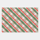 Klassieke kerst rood groen en wit plaid inpakpapier vel (Voorkant 3)