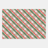 Klassieke kerst rood groen en wit plaid inpakpapier vel (Voorkant 2)