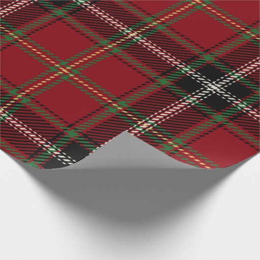 Klassieke kerst Tartan Plaid Cadeaupapier (Hoek)
