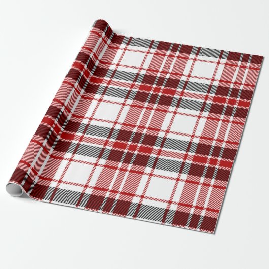 Klassieke kerst Tartan Plaid Cadeaupapier (Uitgerold)