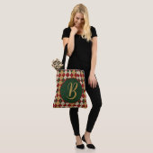 Klassieke, kerst / winter argyle patterned draagtas (Op model)
