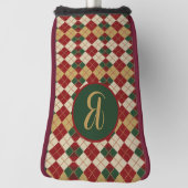 Klassieke, kerst / winter argyle patterned golfheadcover (Draai 90)