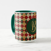 Klassieke, kerst / winter argyle patterned mok (Voorkant links)