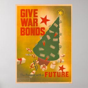 Klassieke Kerst WWII-obligatiecampagne Poster Kuns