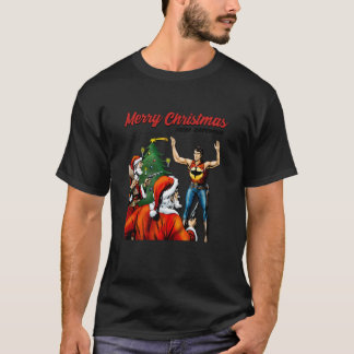 Klassieke kerstakerkomiek t-shirt