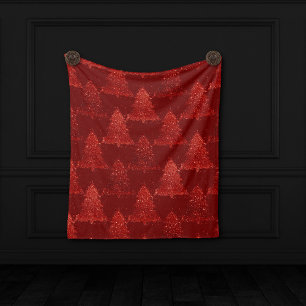 Klassieke kerstboom   Feestelijke Rich Crimson Red Fleece Deken