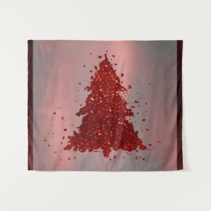 Klassieke Kerstboom Feestelijke Rijke Karmozijnr Wandkleed