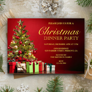 Klassieke Kerstboom Rode Kerstvakantie Eettafel Kaart