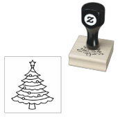 Klassieke kerstboom 	rubberstempel (Gestempeld)