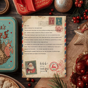 Klassieke kerstbrief van de Kerstman met vintage u Kaart