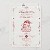  klassieke kerstbruiloft save the date (Voorkant / Achterkant)