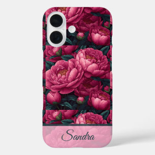 Klassieke Kerstcadeau Pioen Custom iPhone 16 Hoesje