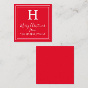 Klassieke kerstcadeaukaartjes voor Monogram kerstc Notitiekaartje