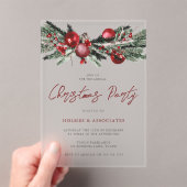 Klassieke kerstfeestdag met Kantoor kerst Acryl Uitnodigingen (Insitu (Draagbaar))