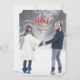 Klassieke kerstfotokaarten met noel feestdagenkaart