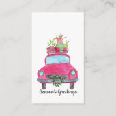 Klassieke kerstgroet waterverf auto informatiekaartje (Voorkant)